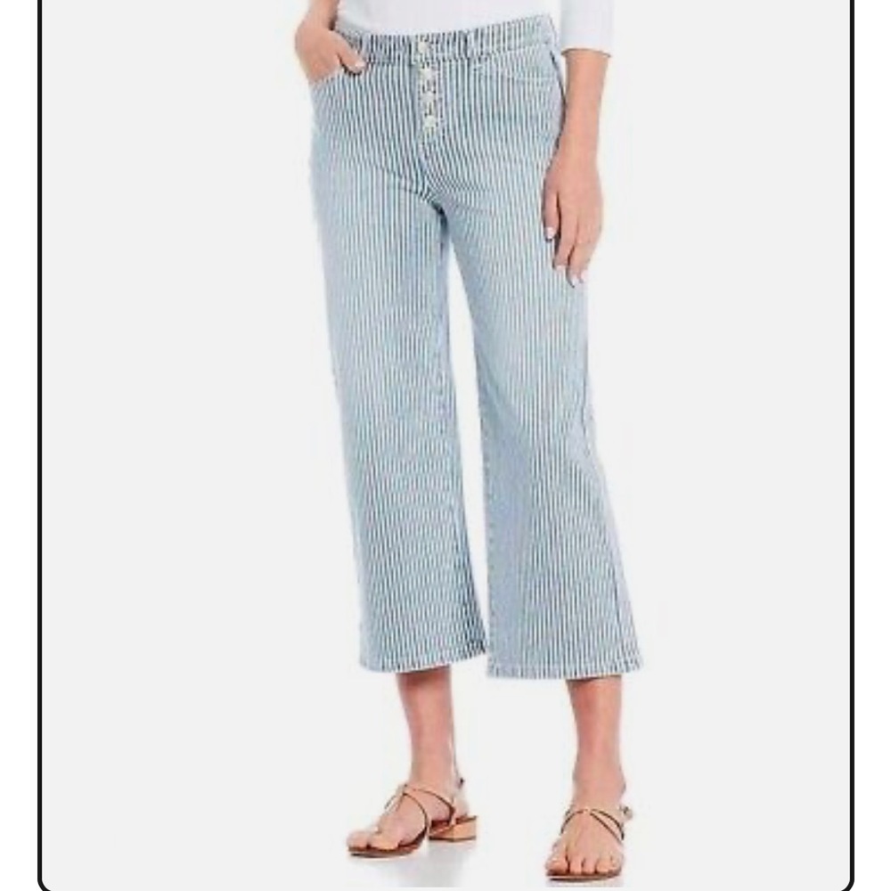 J. McLaughlin Blue Striped Wide Leg Pants